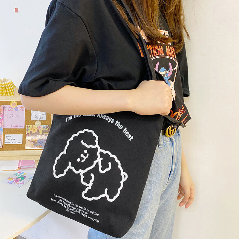 Kawaii Anime Canvas Shoulder Bag | Japanese Korean Style Cartoon Crossbody Bag for Casual Outfits