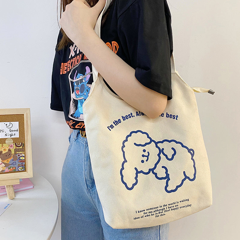 Kawaii Anime Canvas Shoulder Bag | Japanese Korean Style Cartoon Crossbody Bag for Casual Outfits