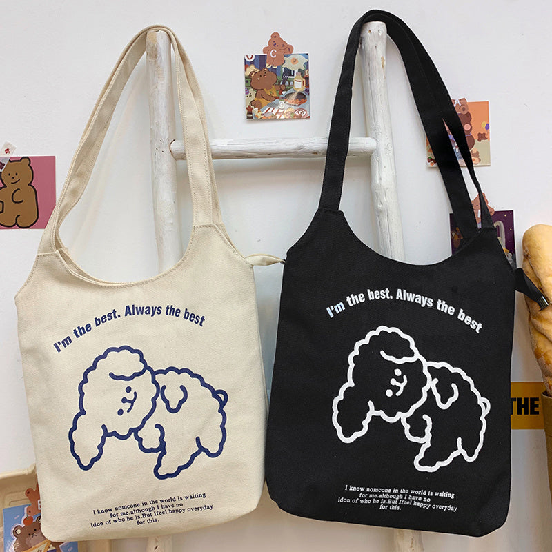 Kawaii Anime Canvas Shoulder Bag | Japanese Korean Style Cartoon Crossbody Bag for Casual Outfits